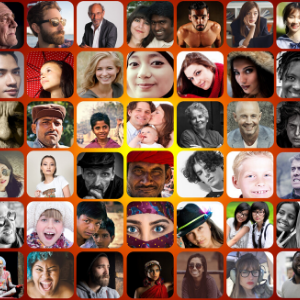 instagram grid of faces of people from various ethnic backgrounds